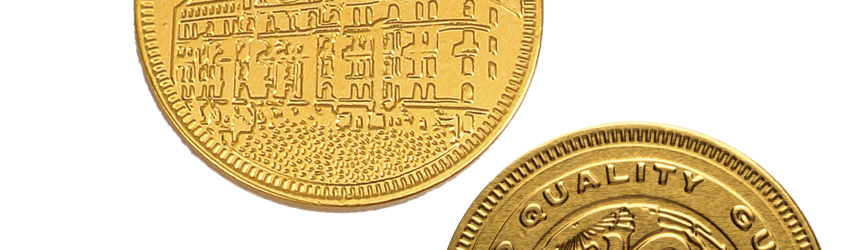 Zlatá čokoládová mince