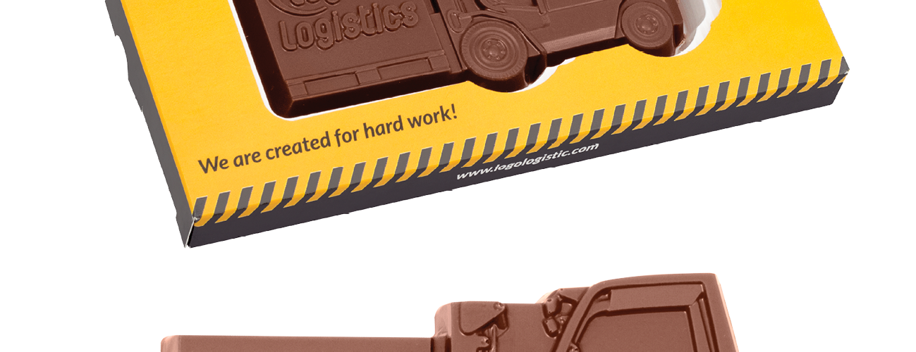 Čokoláda ve tvaru vysokozdvižného vozíku