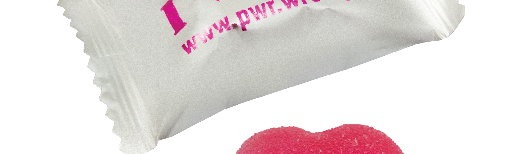 Želé ve tvaru srdce v reklamním sáčku