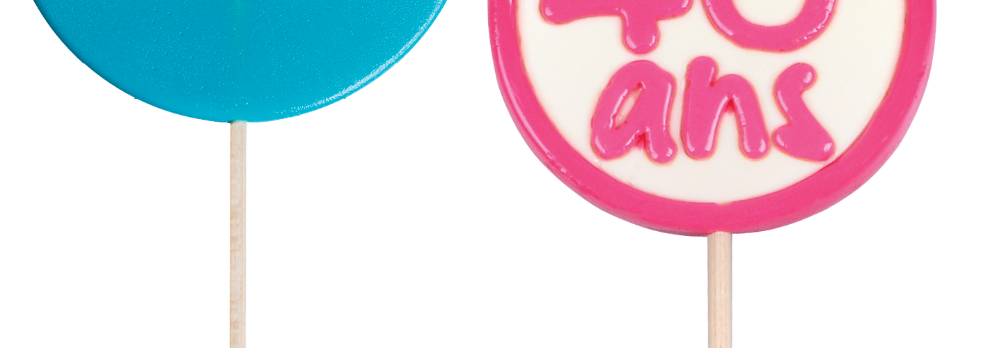 Placaté lízátko s logem z cukru