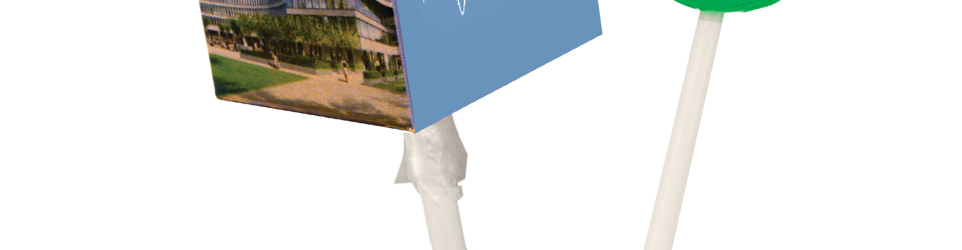 Lízátko v reklamní krabičce