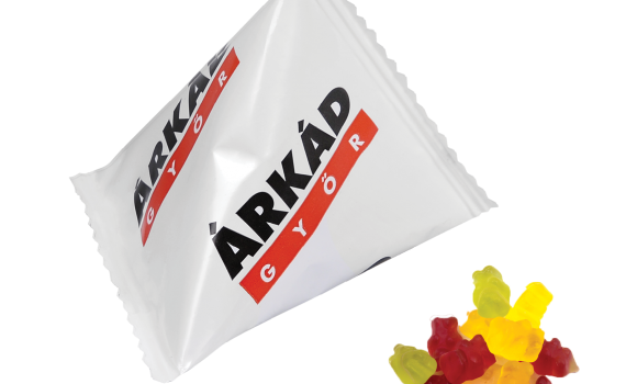 Želé v pyramidovém sáčku s potiskem