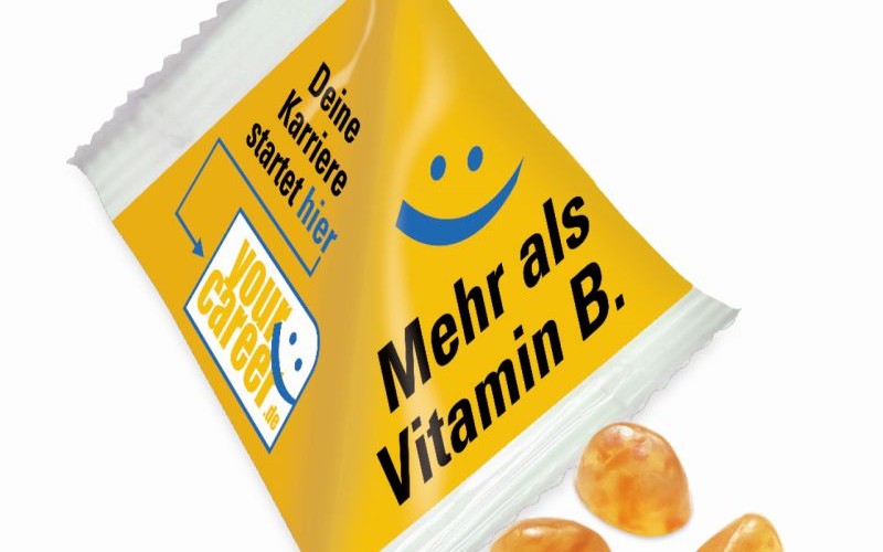 Vitamínové želé v čtyřstěnném reklamním sáčku