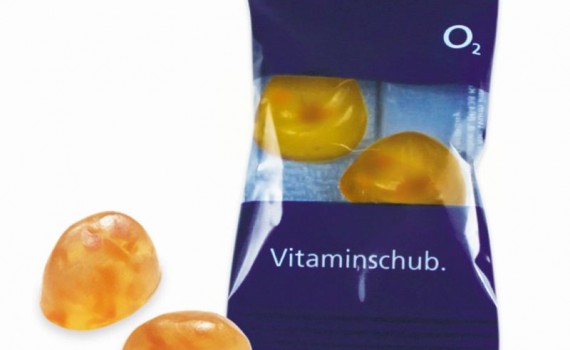 Vitamínové želé v reklamním sáčku