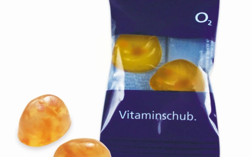 Vitamínové želé v reklamním sáčku