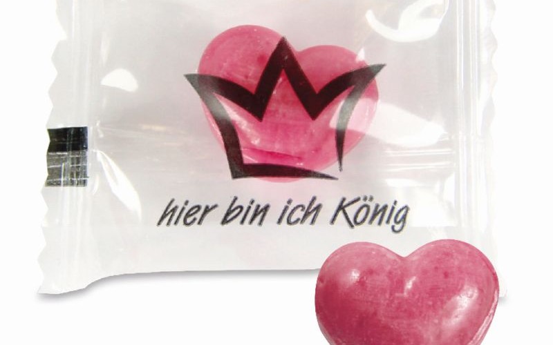 Bonbón ve tvaru srdce v sáčku