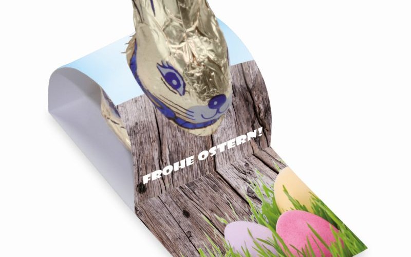 Čokoldový zajíček s reklamním návlekem