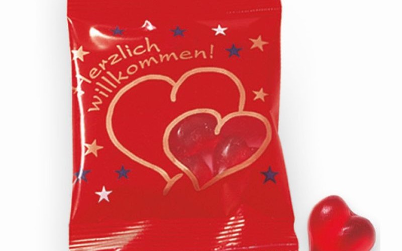 Želé srdíčka v reklamním sáčku