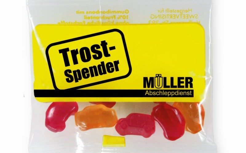 Želé autíčka v reklamním obalu