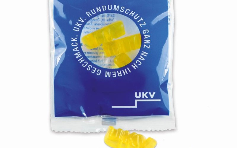 Želé ve vlastním tvaru v reklamním sáčku