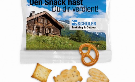 Slané preclíky a sušenky v sáčku s potiskem