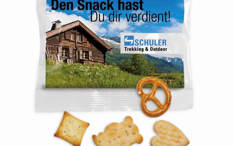 Slané preclíky a sušenky v sáčku s potiskem