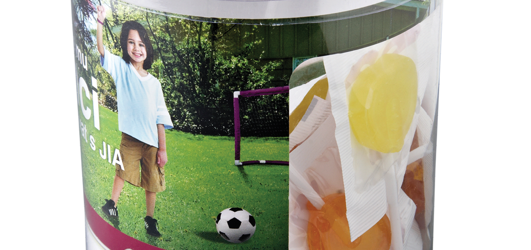 Reklamní tubus s lízátky