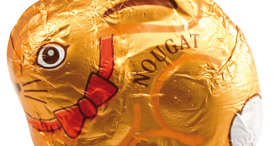 Figurka velikonočního zajíčka z nugátu