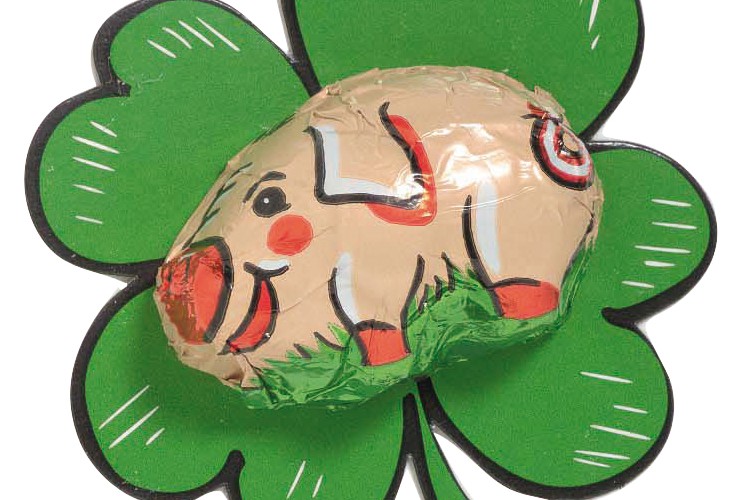 Čokoládové prasátko na čtyřlístku pro štěstí