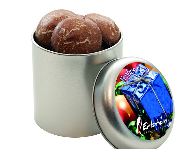 Perníčky v kulaté plechové dóze