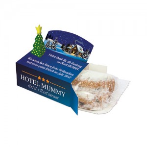 Mini stollen in a white stollen box with a 3D effect