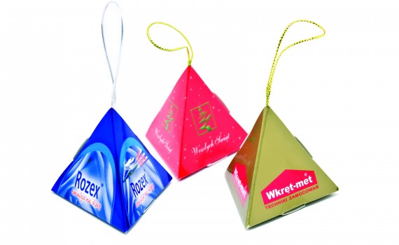 Čokoládka v reklamní pyramidce