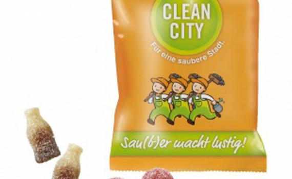 Kyselé želé v reklamním obalu