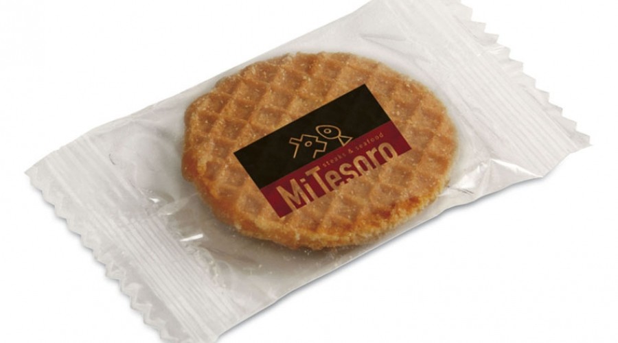 Sirupové vafličky v reklamním obalu