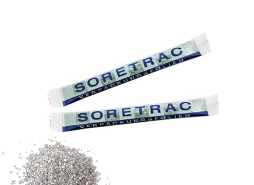 Stříbrný cukr v reklamním obalu