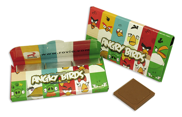 Čokoládky v reklamní krabičce