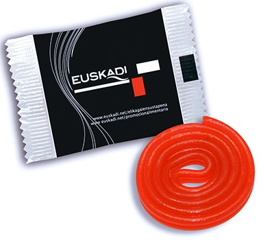 Lékořicový šnek v reklamním obalu