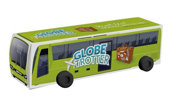 Candy bus with promotional print