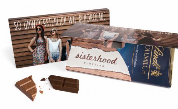 Lindt chocolate bar in mailing carton