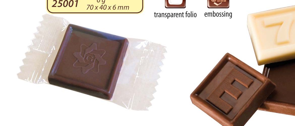 Advertising chocolate 6g with chocolate logo