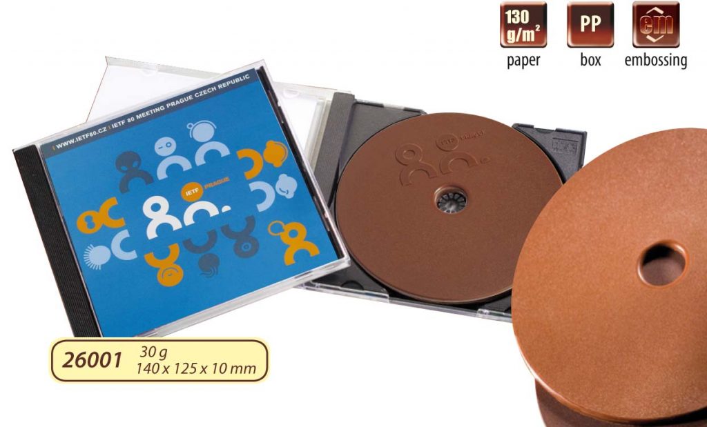 Advertising chocolate CD 35 g in plastic box