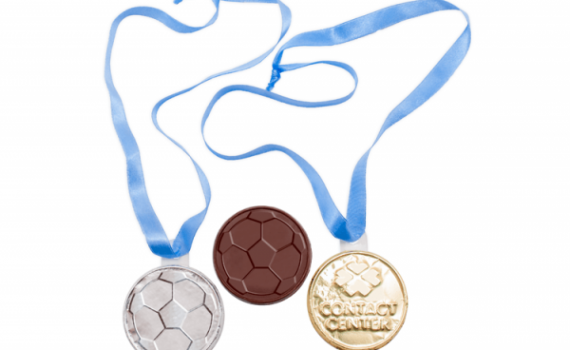 Chocolate Medals 66mm with Ribbon