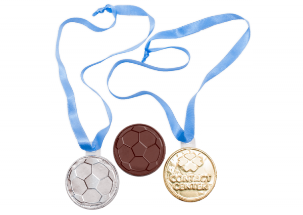 Chocolate Medals 66mm with Ribbon