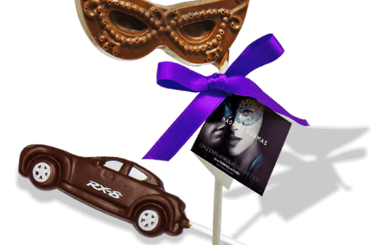 Chocolate lollipop with shape
