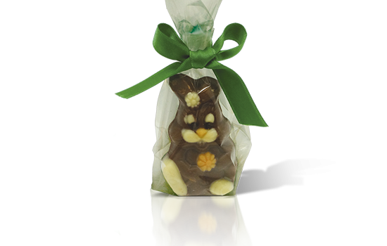 Chocolate rabbit in bag
