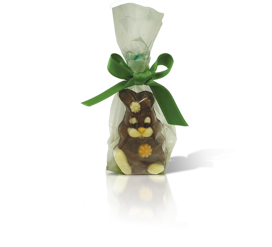 Chocolate rabbit in bag