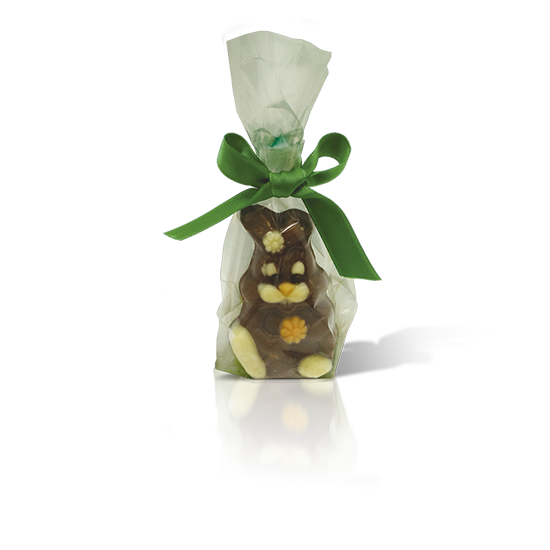 Chocolate rabbit in bag
