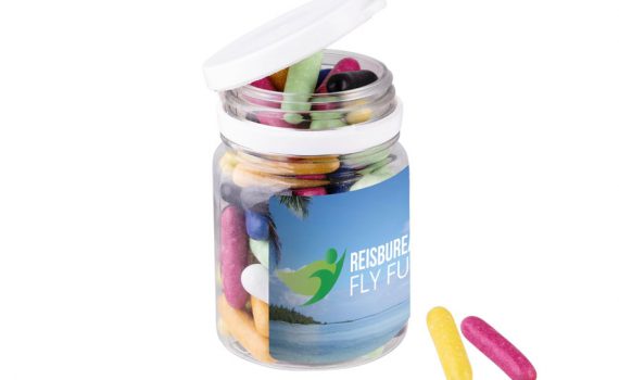 Plastic can liquorice sticks