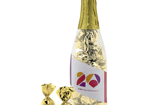 Bottle with chocolates