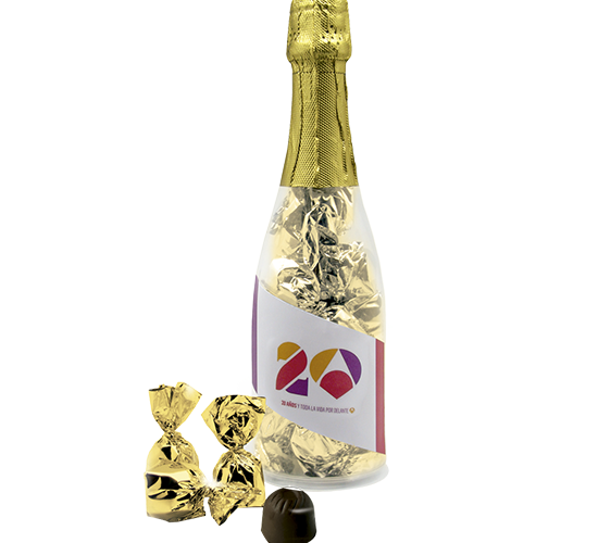 Bottle with chocolates