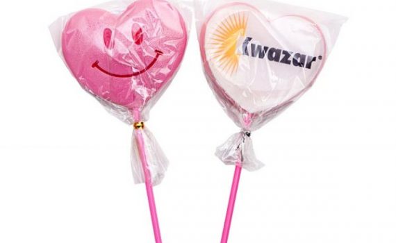 Heart Lollipop with Printed Wafer