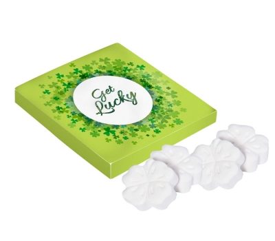 Square box with 4 clover mints
