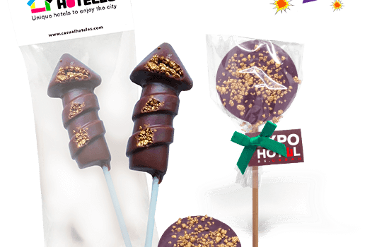 Chocolate lollipop with Peta Zeta