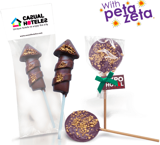 Chocolate lollipop with Peta Zeta