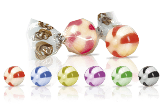 Double lace ball candy with stripes