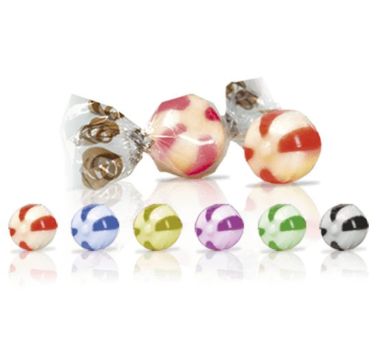 Double lace ball candy with stripes