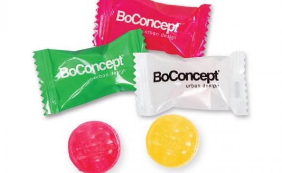 Promotional flow pack candies