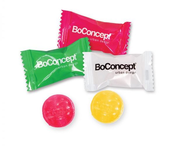 Promotional flow pack candies