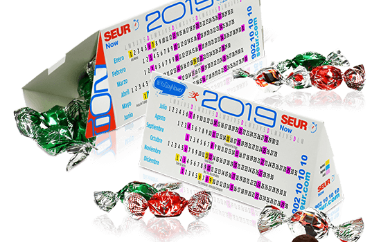 Calendar with mini chocolates