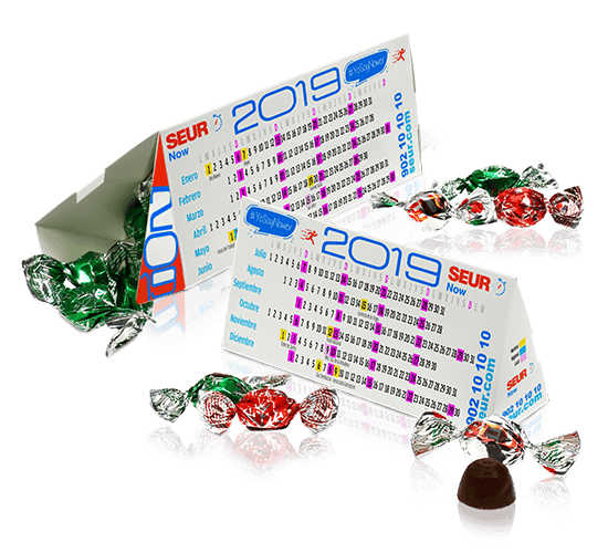 Calendar with mini chocolates